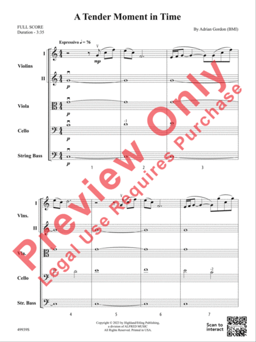 A Tender Moment in Time String Orchestra scores gallery preview page 4