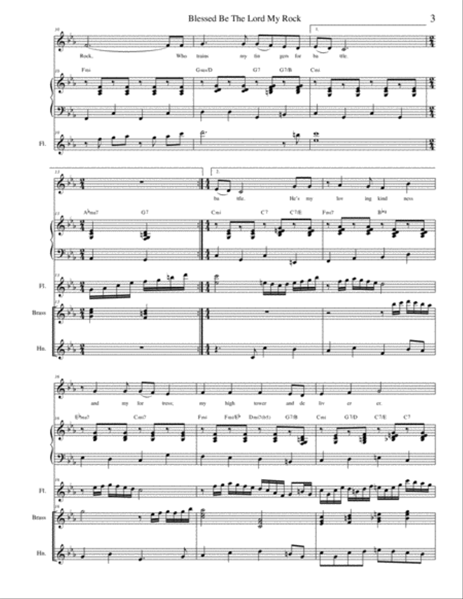Blessed Be the Lord My Rock Piano, Vocal, Guitar scores gallery preview page 3