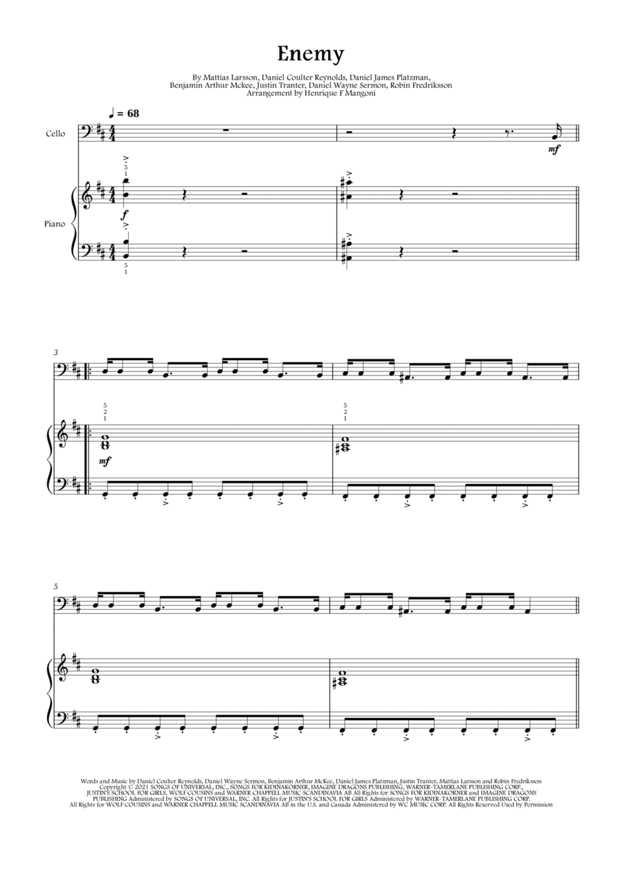 Enemy Piano scores gallery preview page 1