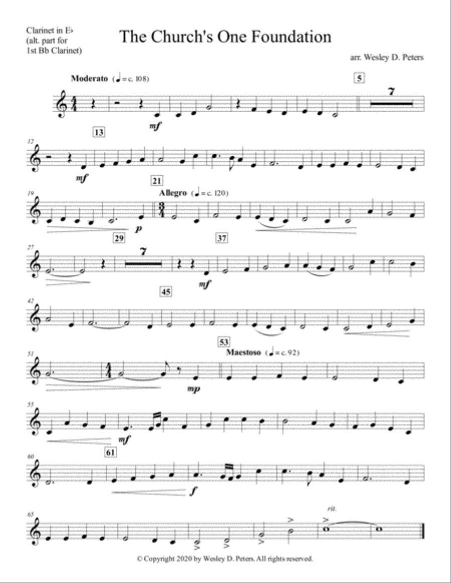 The Church's One Foundation (Clarinet Quartet) Clarinet Quartet scores gallery preview page 2