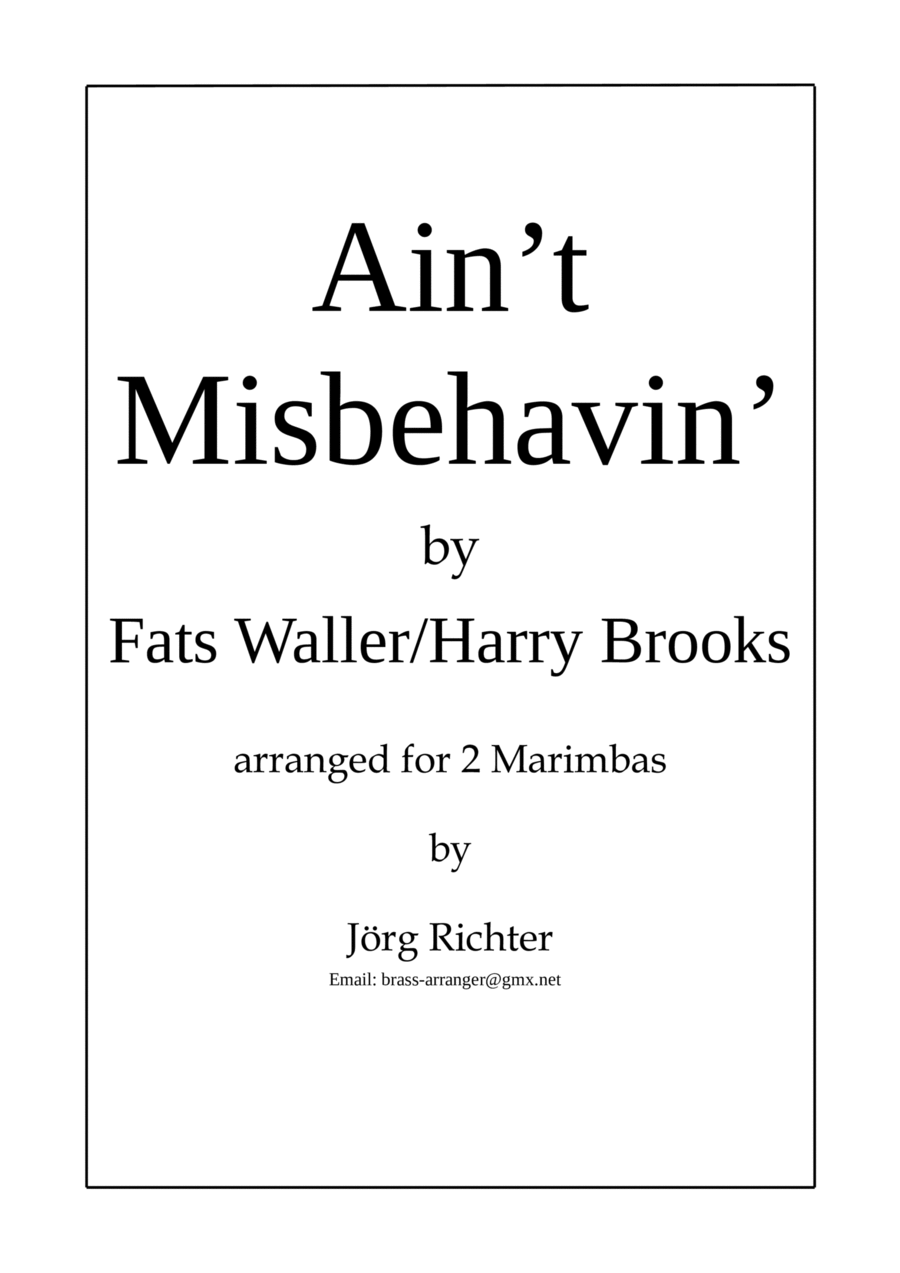 Ain't Misbehavin' Percussion Ensemble scores gallery preview page 1
