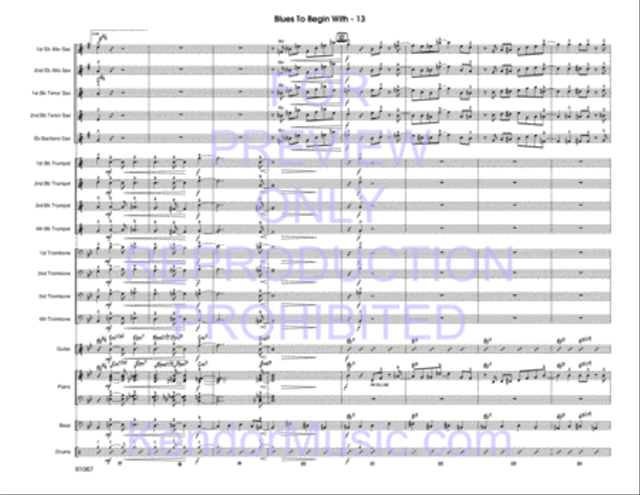 Blues To Begin With Jazz Ensemble scores gallery preview page 14