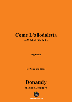 Donaudy-Come L'allodoletta,from 36 Arie di Stile Antico,in g minor
