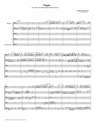 Fugue 08 from Well-Tempered Clavier, Book 1 (Bassoon Quintet)