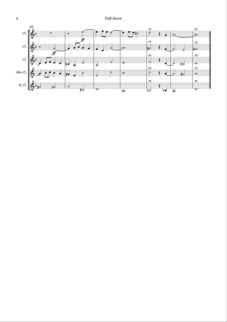 Fugue in C Minor for Clarinet Quartet Clarinet Quartet scores gallery preview page 5