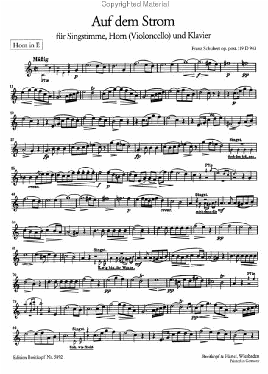 Auf dem Strom D 943 [Op. post. 119] Voice scores gallery preview page 3