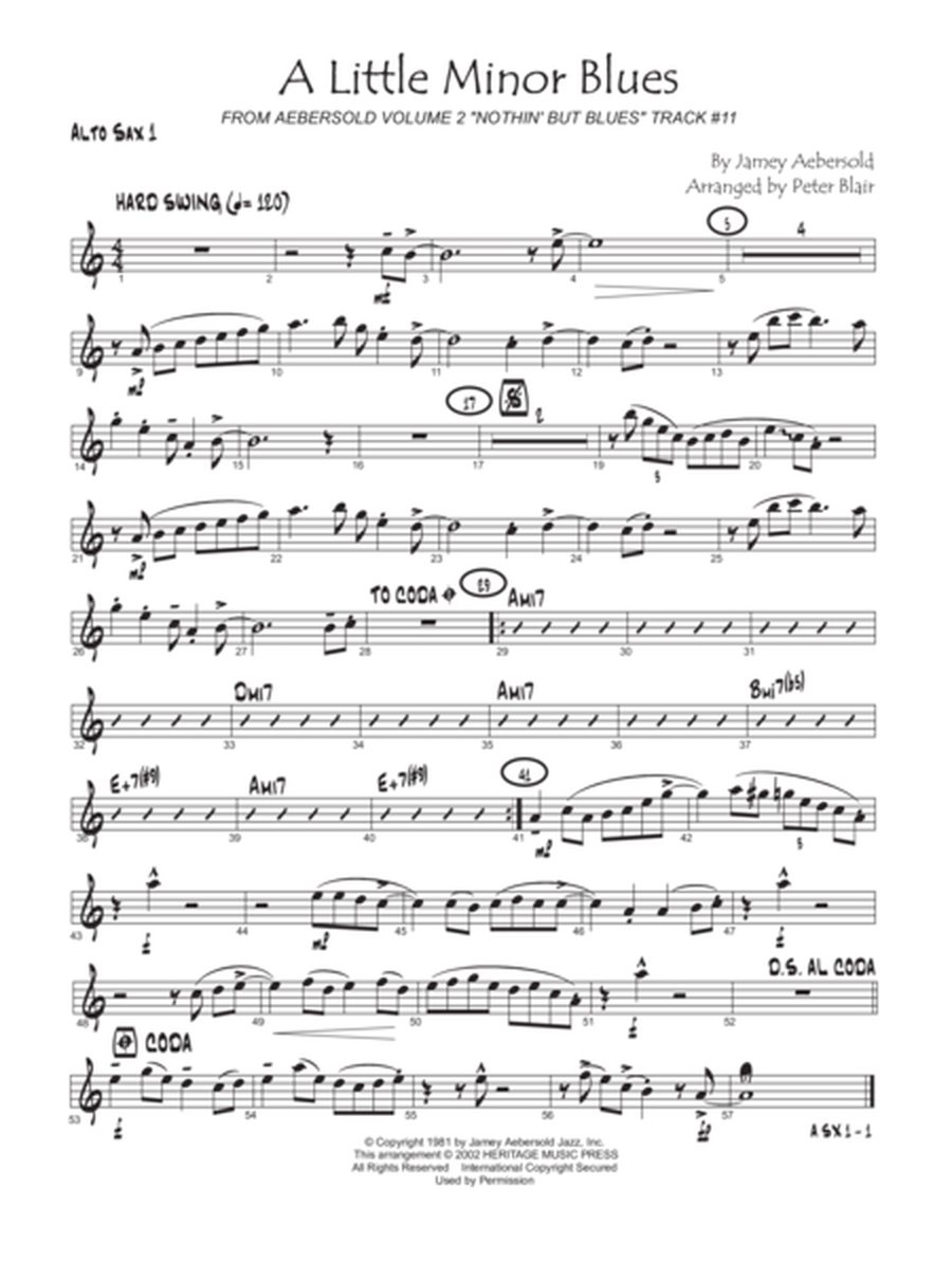 Aebersold Jazz Ensemble, Vol. 1 - Alto Sax 1