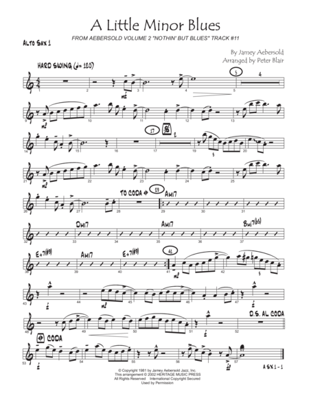 Aebersold Jazz Ensemble, Vol. 1 - Alto Sax 1