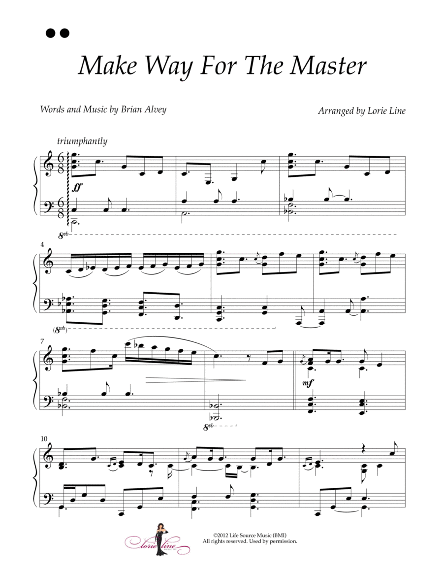 Make Way For The Master Piano Solo scores gallery preview page 1