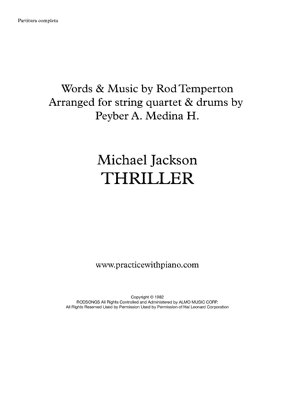 Thriller, for string quartet & drums image number null