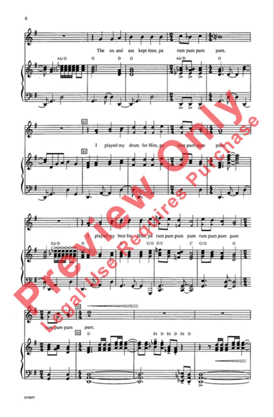 The Little Drummer Boy The Little Drummer Boy Unison Choir scores gallery preview page 6