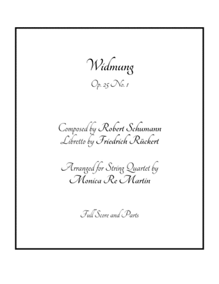 Book cover for Widmung from Myrthen, Op. 25 No. 1