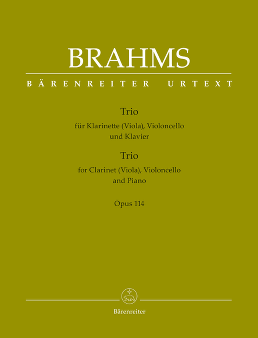 Trio for Clarinet (Viola), Violoncello and Piano, op. 114