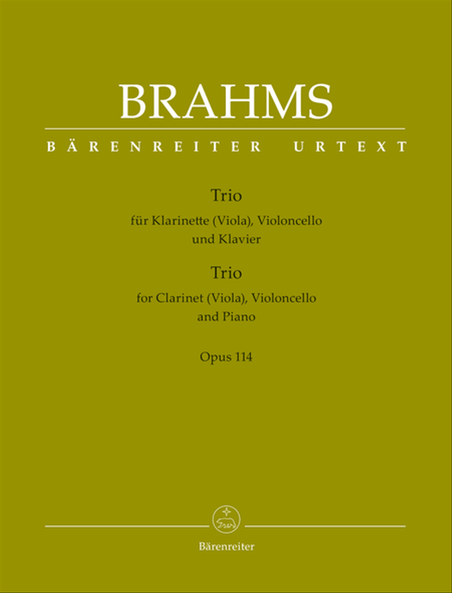 Trio for Clarinet (Viola), Violoncello and Piano, op. 114 Clarinet scores gallery preview page 1