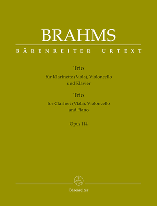 Book cover for Trio for Clarinet (Viola), Violoncello and Piano, op. 114