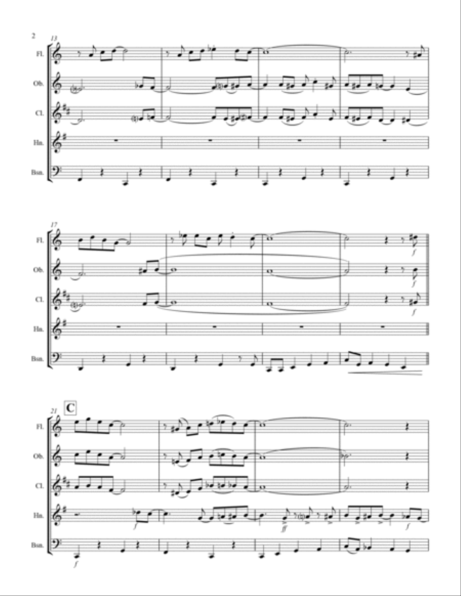 St. Louis Blues (for Woodwind Quintet) Woodwind Quintet scores gallery preview page 3