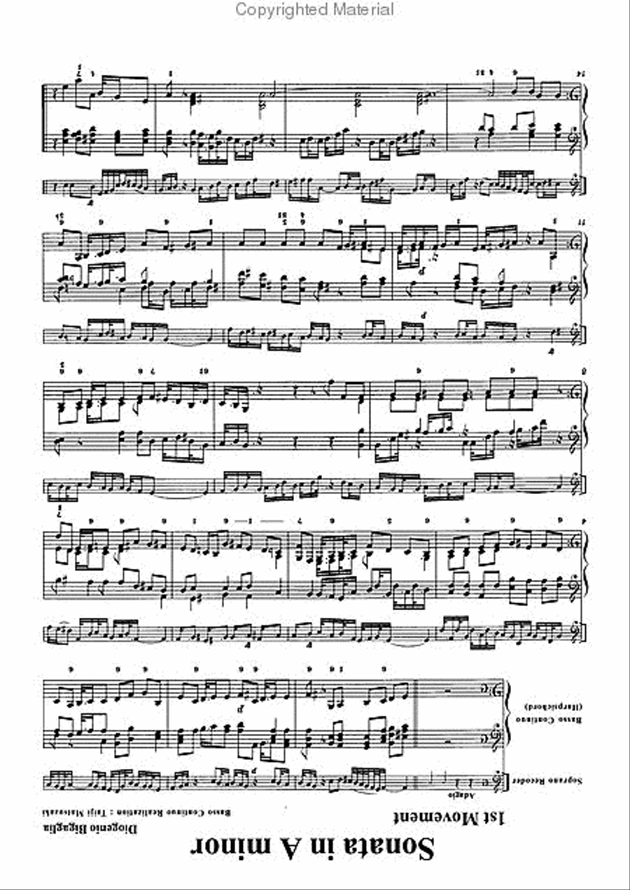 Sonata in A minor Soprano Recorder scores gallery preview page 3