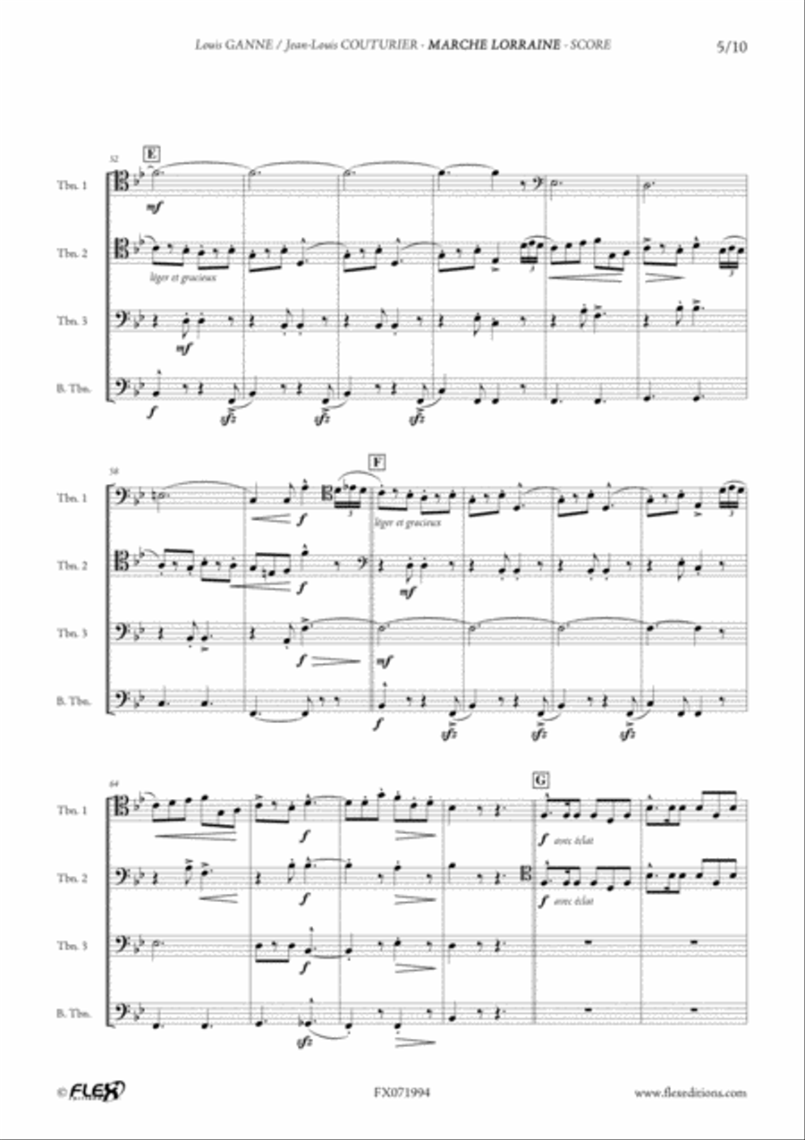 Marche Lorraine Marche Lorraine Trombone Quartet scores gallery preview page 5