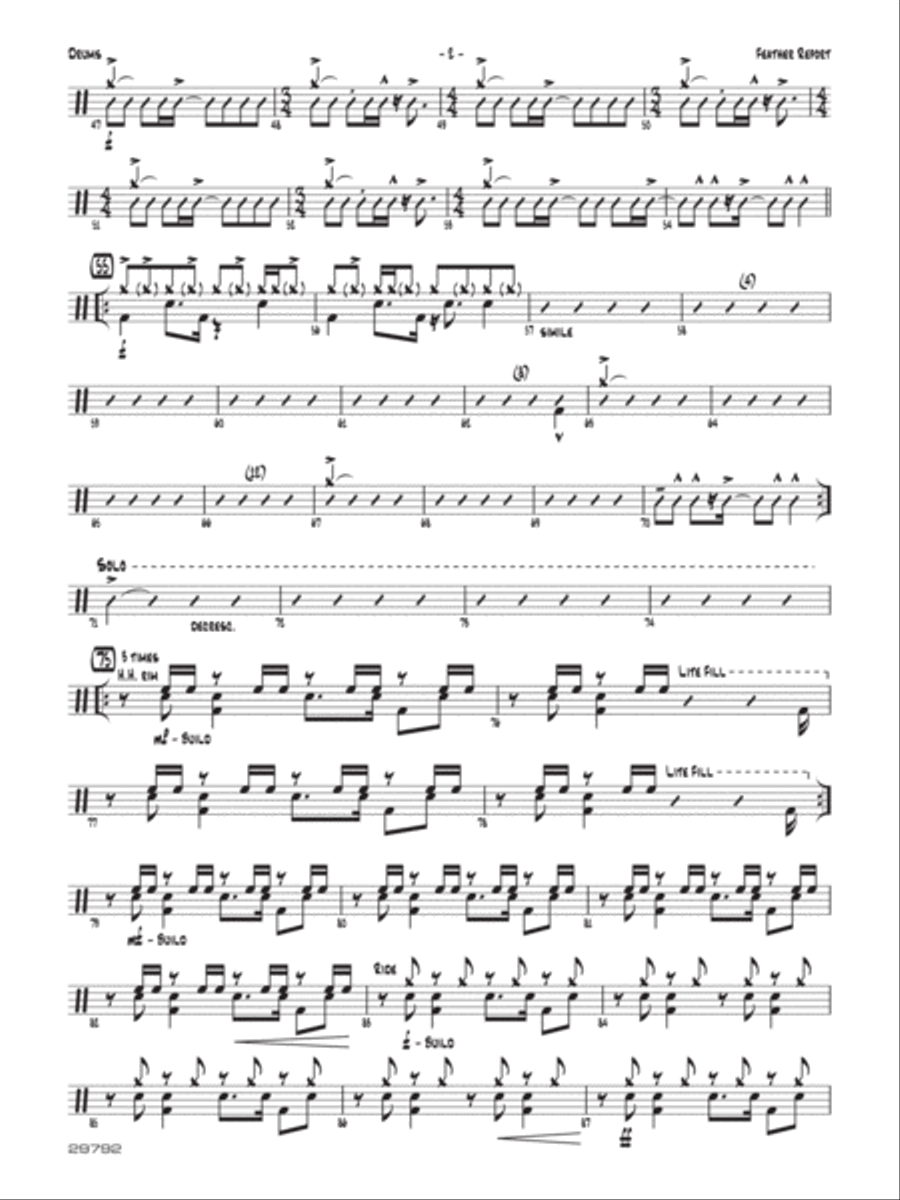 Feather Report: Drums Feather Report: Drums Jazz Ensemble scores gallery preview page 2