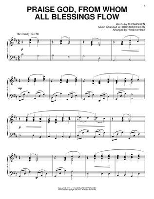 Book cover for Praise God, From Whom All Blessings Flow [Classical version] (arr. Phillip Keveren)