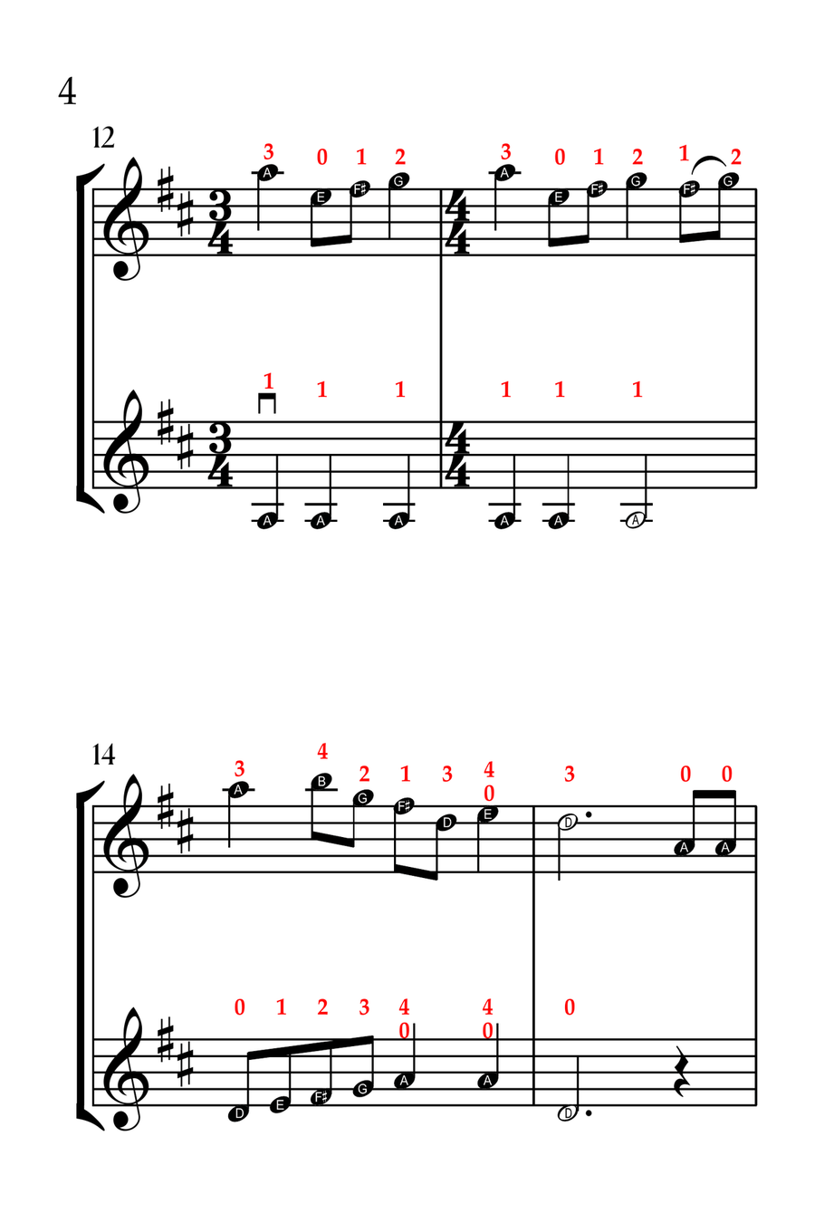 The Twelve Days of Christmas (VIOLIN DUET - EASY LEVEL) String Duet scores gallery preview page 5