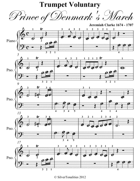 Trumpet Voluntary Prince of Denmark’s March Beginner Piano Sheet Music