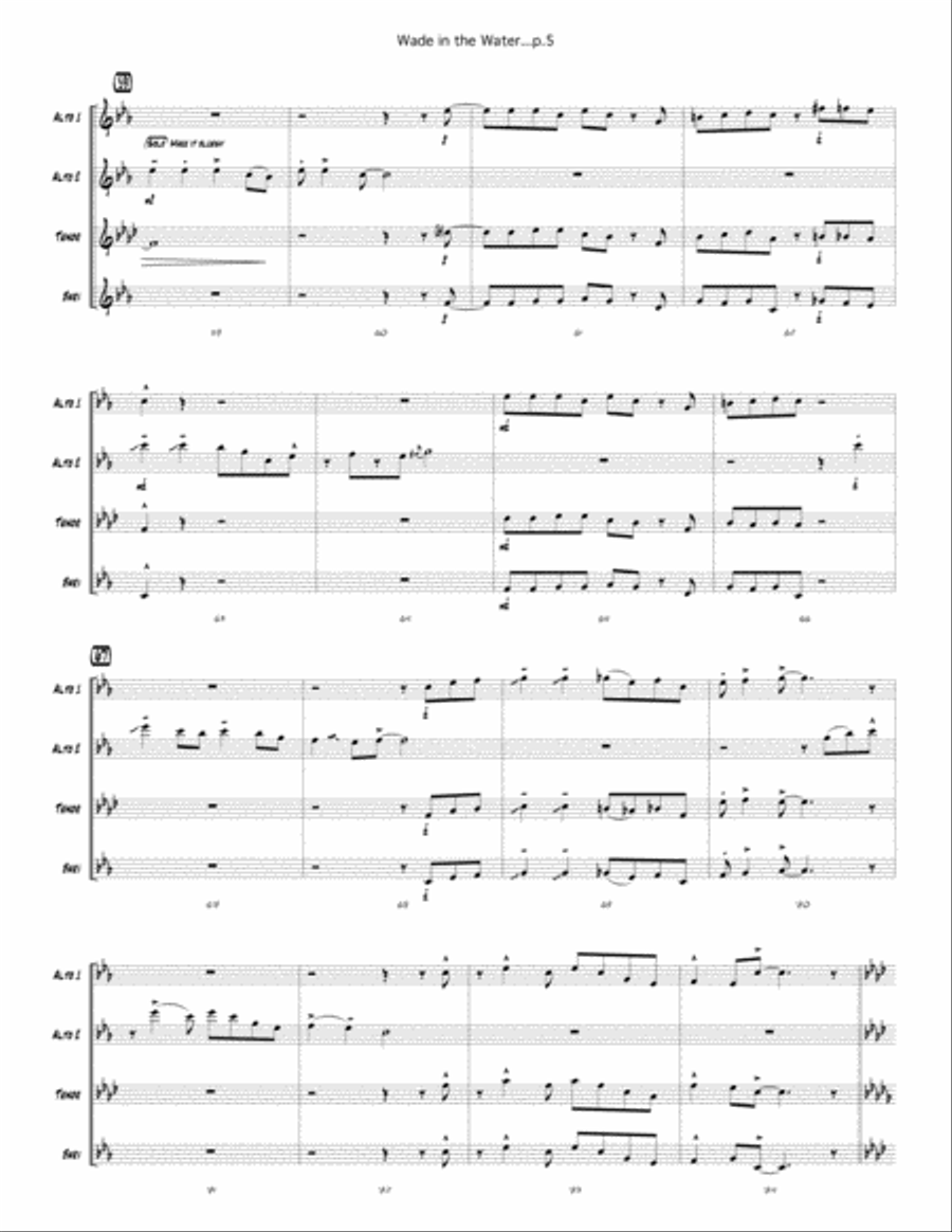 Wade in the Water Woodwind Quartet scores gallery preview page 6