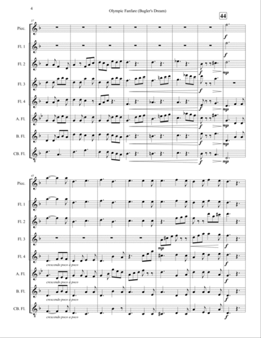 Bugler's Dream (Olympic Fanfare) Flute Choir scores gallery preview page 4