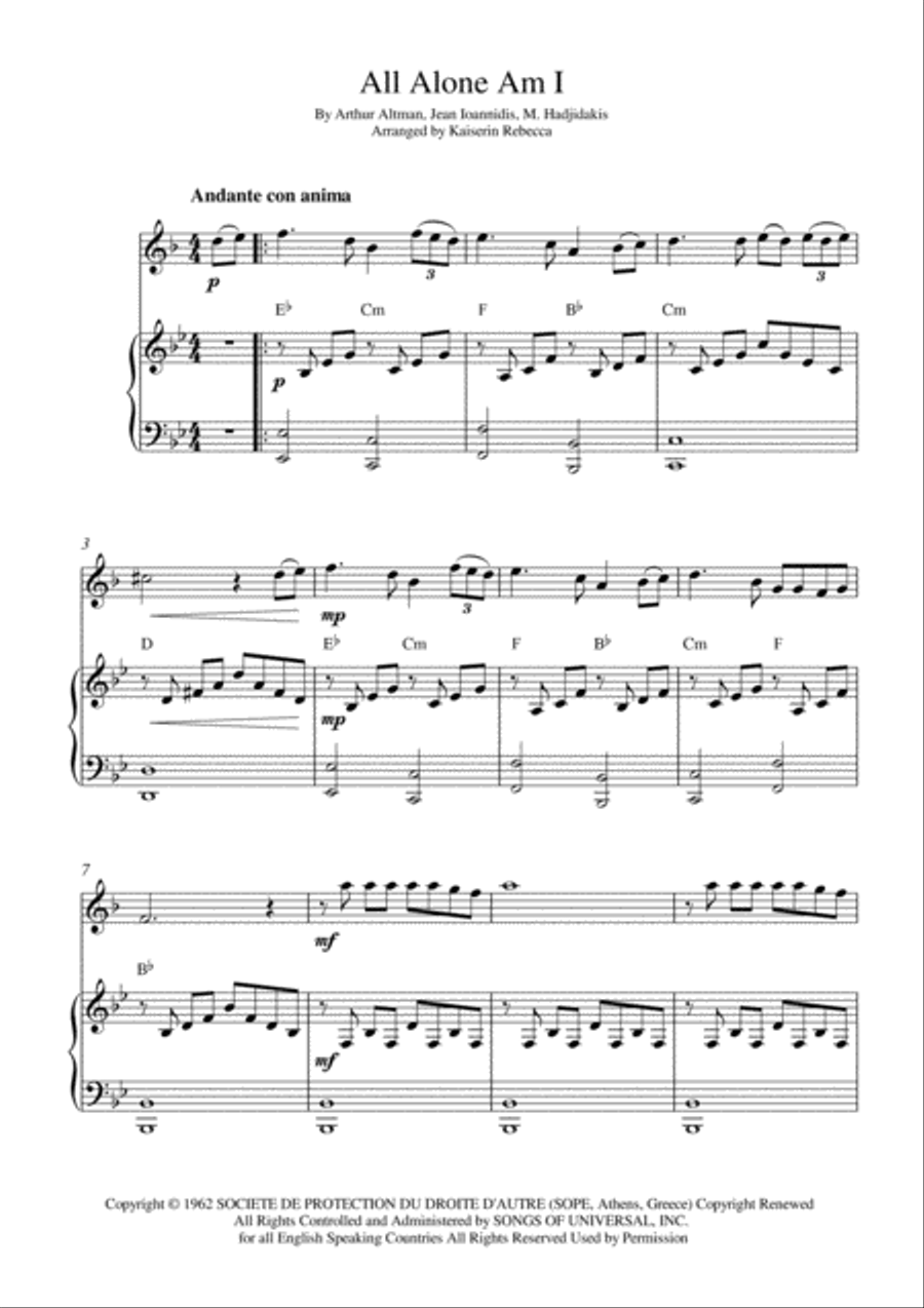 All Alone Am I English Horn scores gallery preview page 1