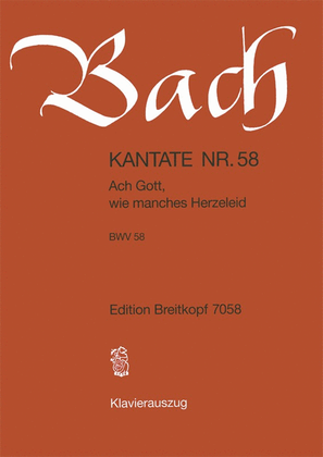 Book cover for Cantata BWV 58 "Ach Gott, wie manches Herzeleid"