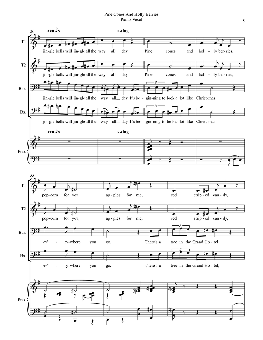 It's Beginning To Look Like Christmas TTBB scores gallery preview page 5