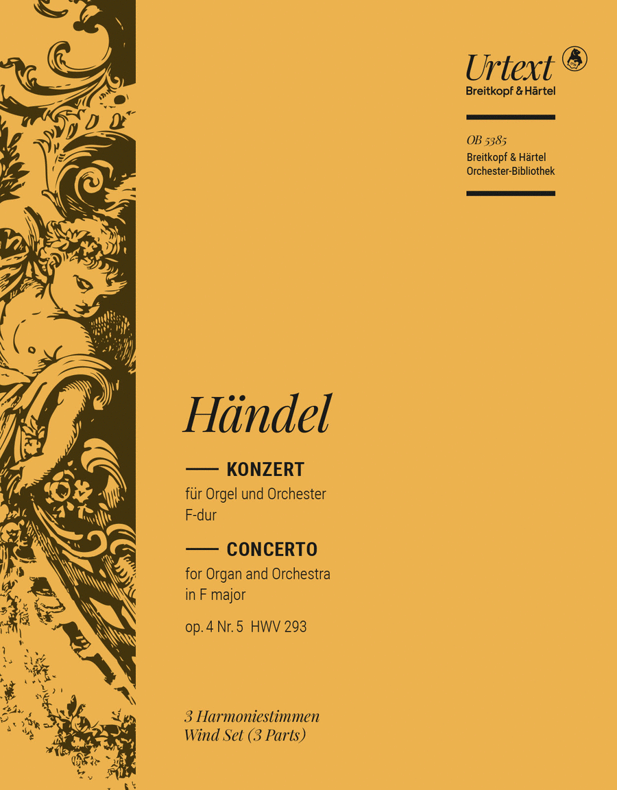 Organ Concerto (No. 5) in F major Op. 4/5 HWV 293 Orchestra scores gallery preview page 1