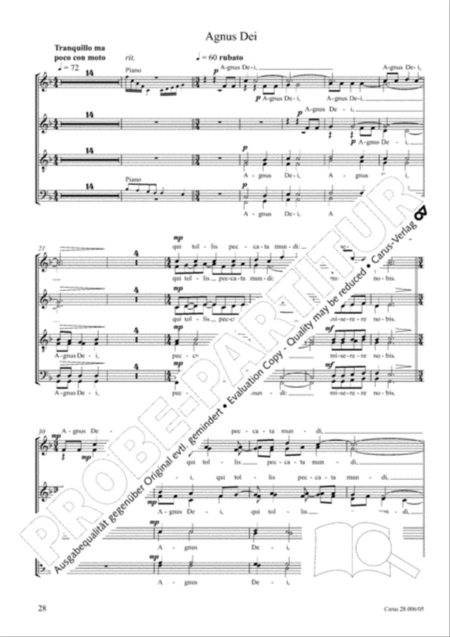 Pastoral Mass 4-Part scores gallery preview page 29