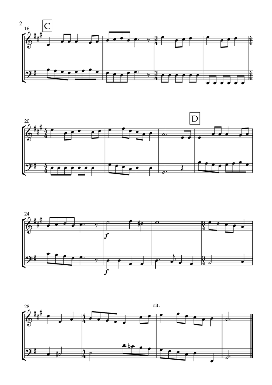 12 days of Christmas (Clarinet and Bassoon) - Christmas Carol Woodwind Duet scores gallery preview page 2