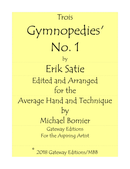 Gymnopedie No.1 from Three Gymnopedies Original and Edited Settings image number null