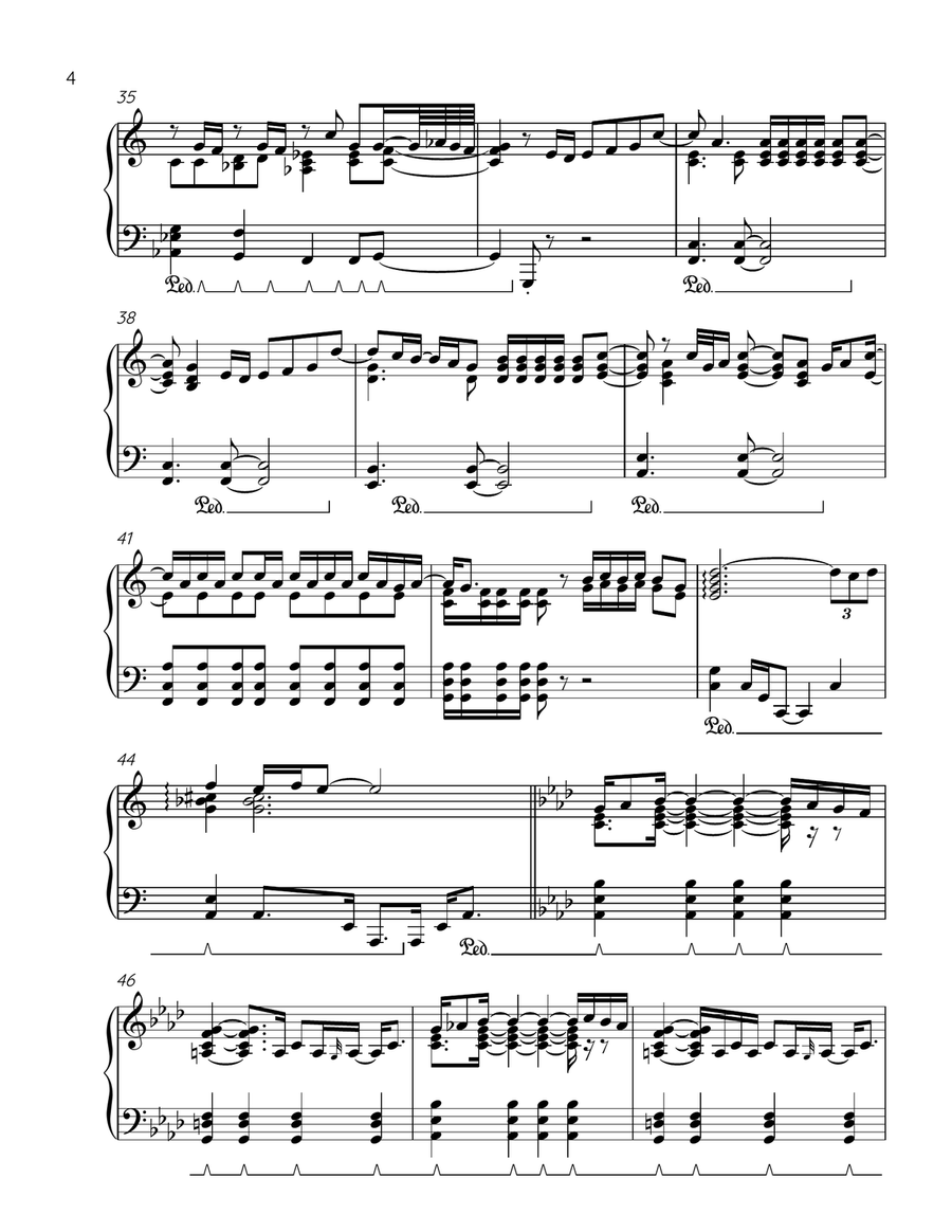 Leave The Door Open Piano Solo scores gallery preview page 4