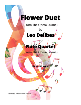 Book cover for Flower Duet by Delibes for Flute Quartet