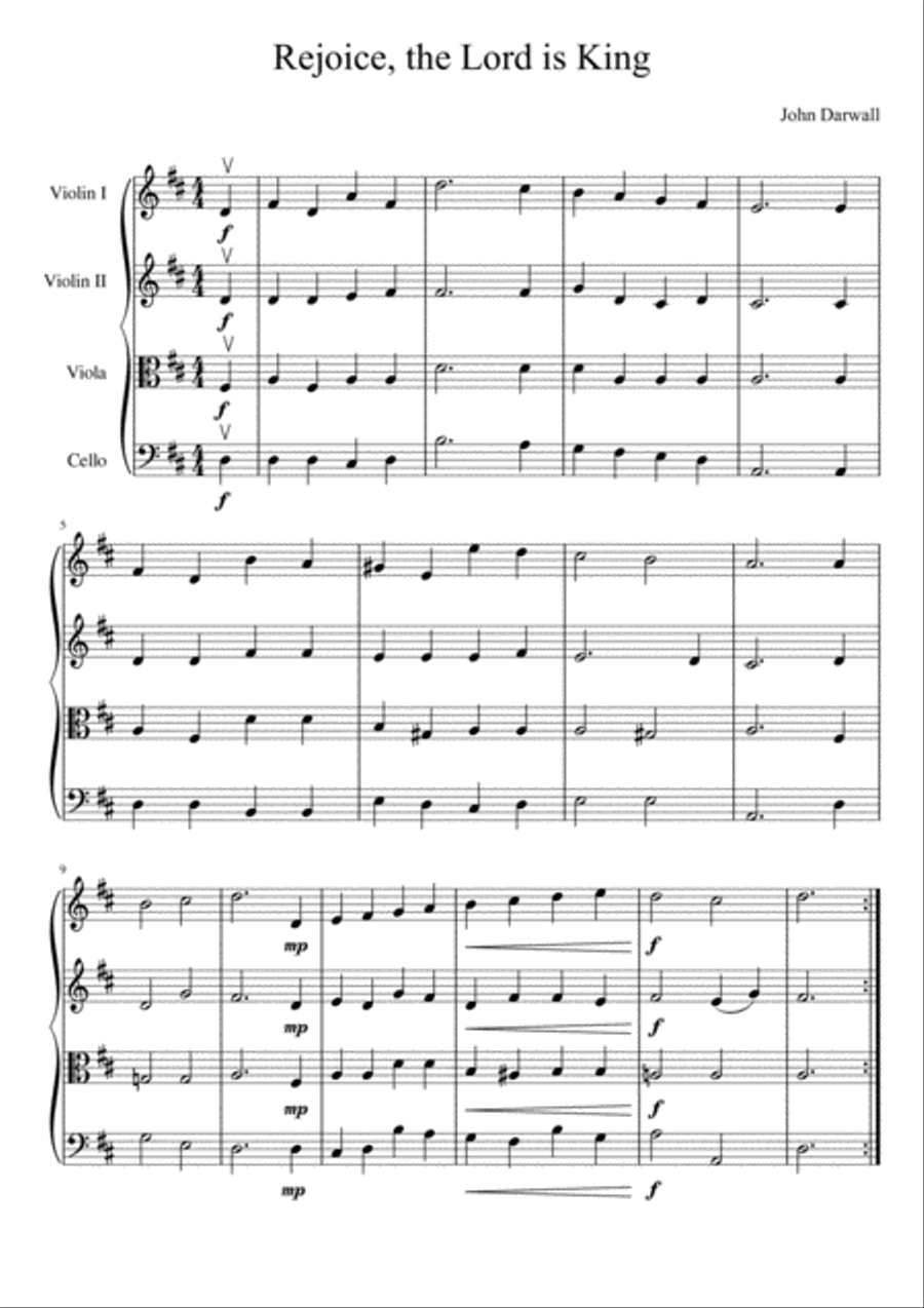 Rejoice the Lord Is King String Quartet scores gallery preview page 2
