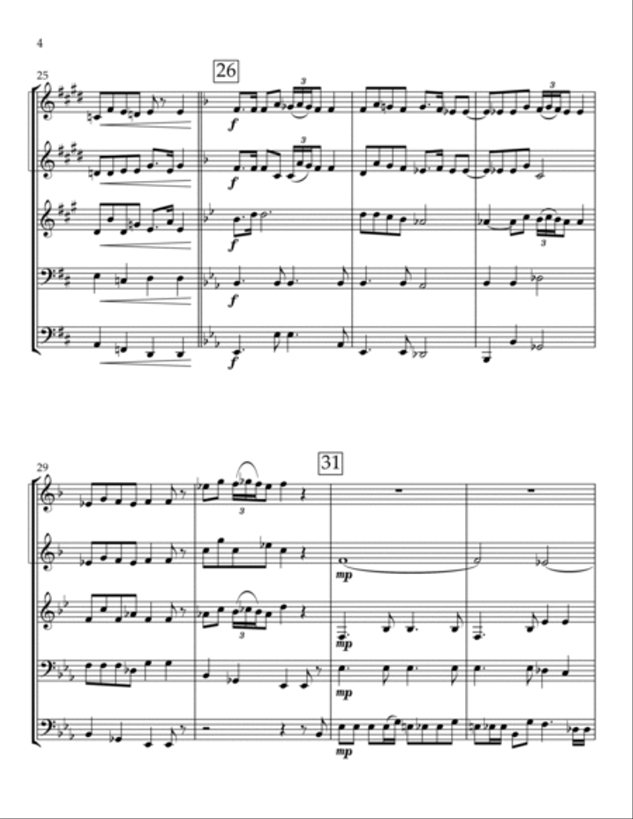 Through Heaven's Eyes Brass Quintet scores gallery preview page 6