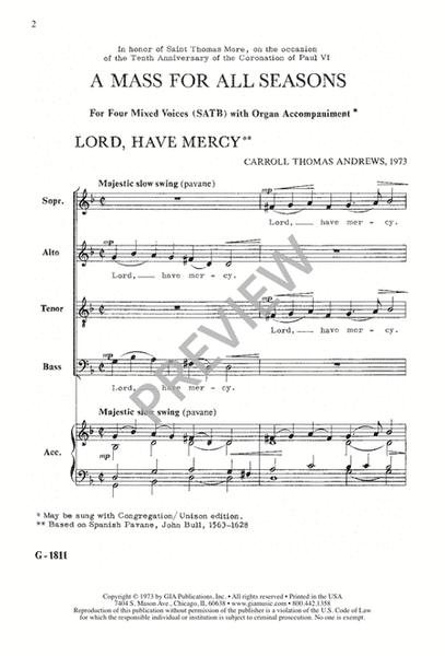 A Mass for All Seasons - SATB edition