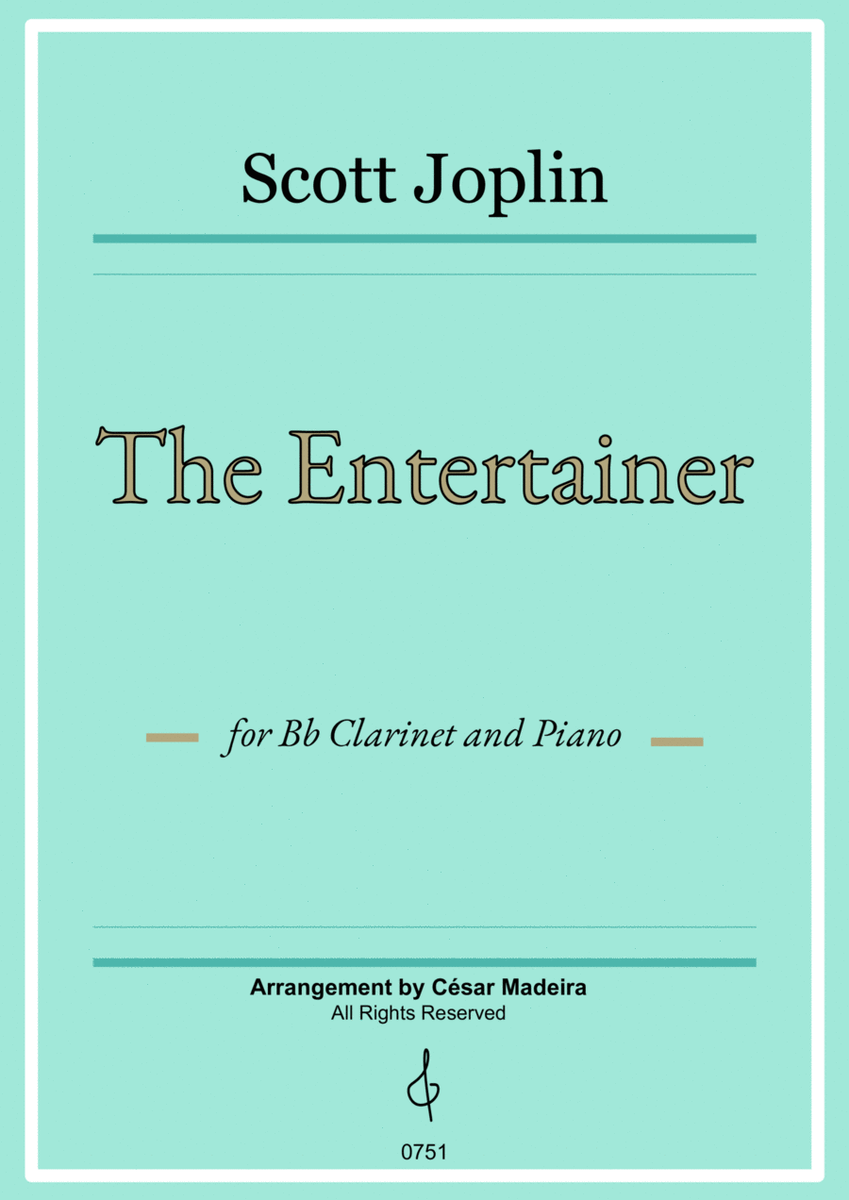 The Entertainer by Joplin - Bb Clarinet and Piano (Full Score) image number null