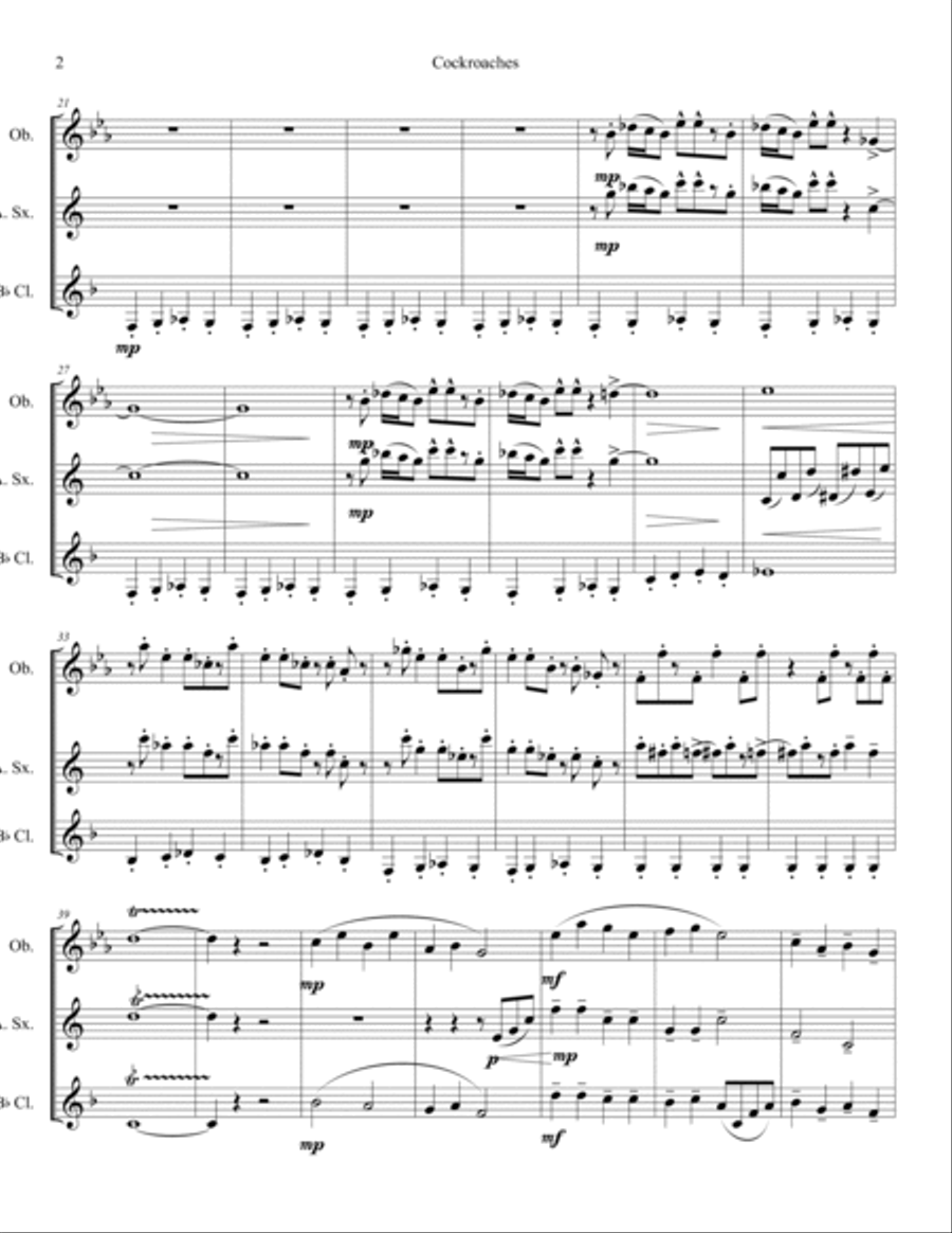Cockroaches- score Cockroaches- score Small Ensemble scores gallery preview page 2