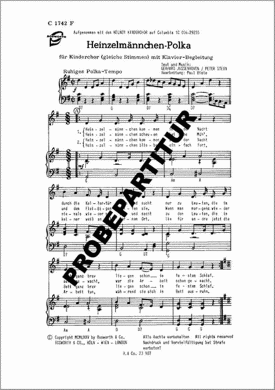 Heinzelmännchen-Polka Heinzelmännchen-Polka Women's Choir scores gallery preview page 1