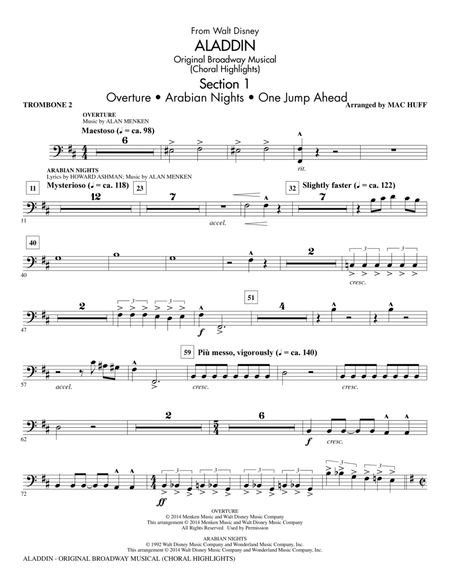 Aladdin (Choral Highlights) (from Aladdin: The Broadway Musical) (arr. Mac Huff) - Trombone 2