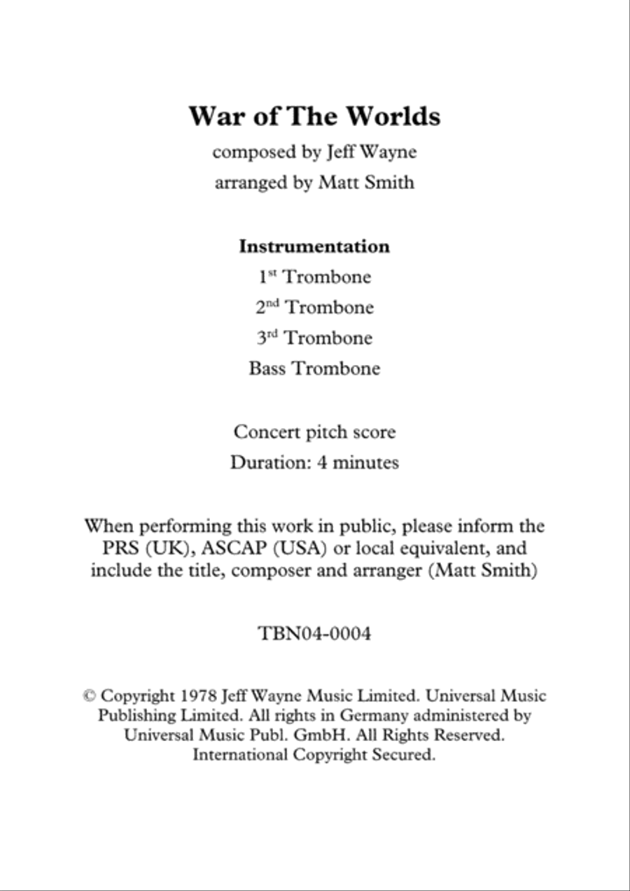 The Eve Of The War The Eve Of The War Brass Quartet scores gallery preview page 2