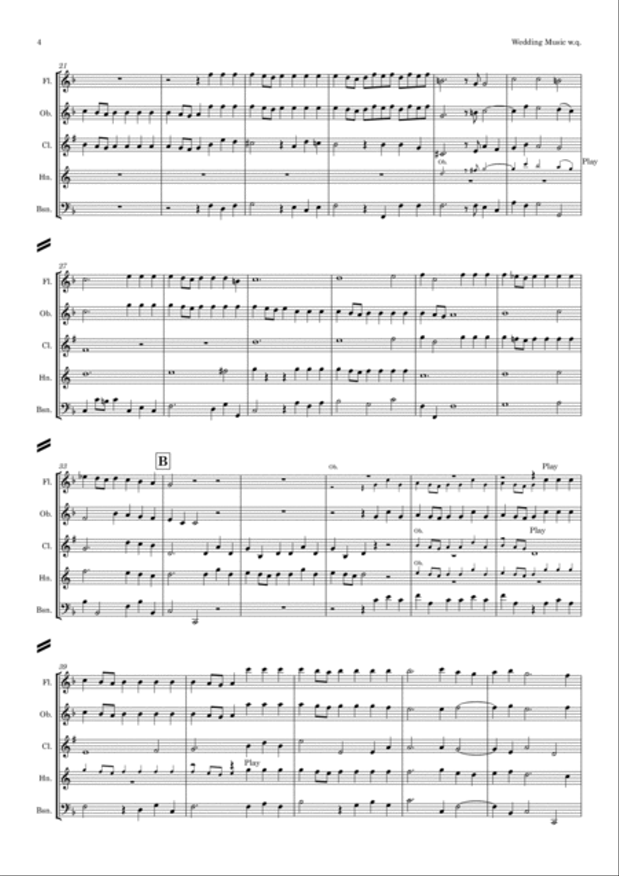 A Selection of Wedding Processional and Recessional Music - Wind Quintet Woodwind Quintet scores gallery preview page 5