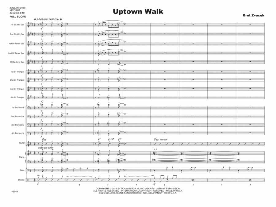 Uptown Walk - Full Score