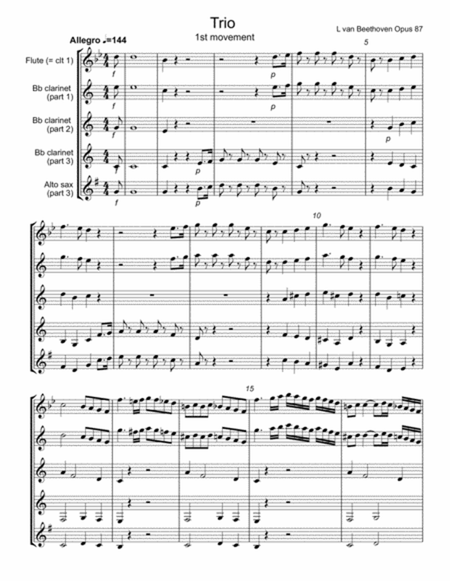 Bb clarinet trio - 1st movement