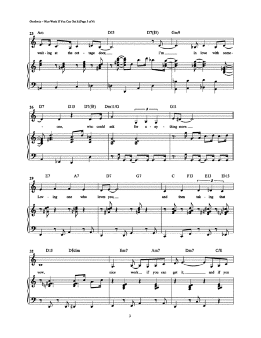 Nice Work If You Can Get It Piano, Vocal, Guitar scores gallery preview page 3