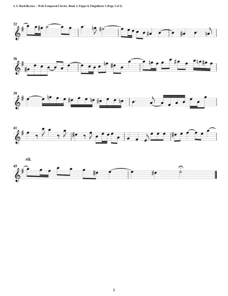 Fugue 08 from Well-Tempered Clavier, Book 2 (Conical Brass Quintet) image number null